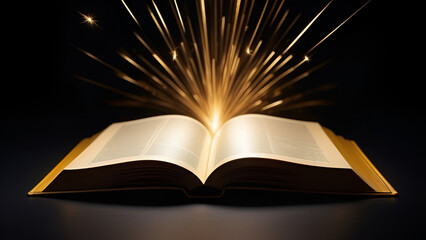 Book with opened pages. Back to school or education learning background. World book day concept