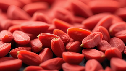 Dried goji berries, close up. Super food and healthy eating concept
