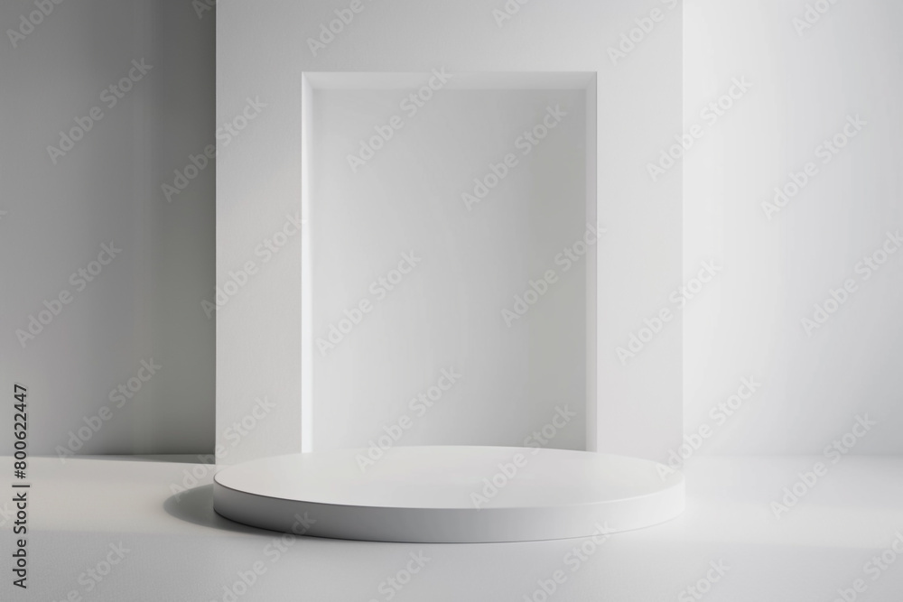 Poster minimal design one random object central white space uniform solid color backdrop