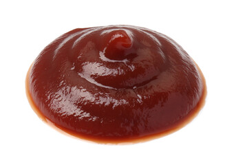 Sample of tasty barbecue sauce isolated on white