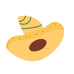 Sombrero Mexican Festival traditional hat. Vector flat hand drawn illustration isolated on white background.