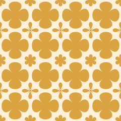 Abstract floral retro seamless pattern. Geometric ornament endless background. trendy y2k elements repeat cover. Modern minimalist art. Vector illustration.