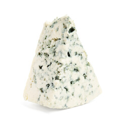 Piece of delicious blue cheese isolated on white