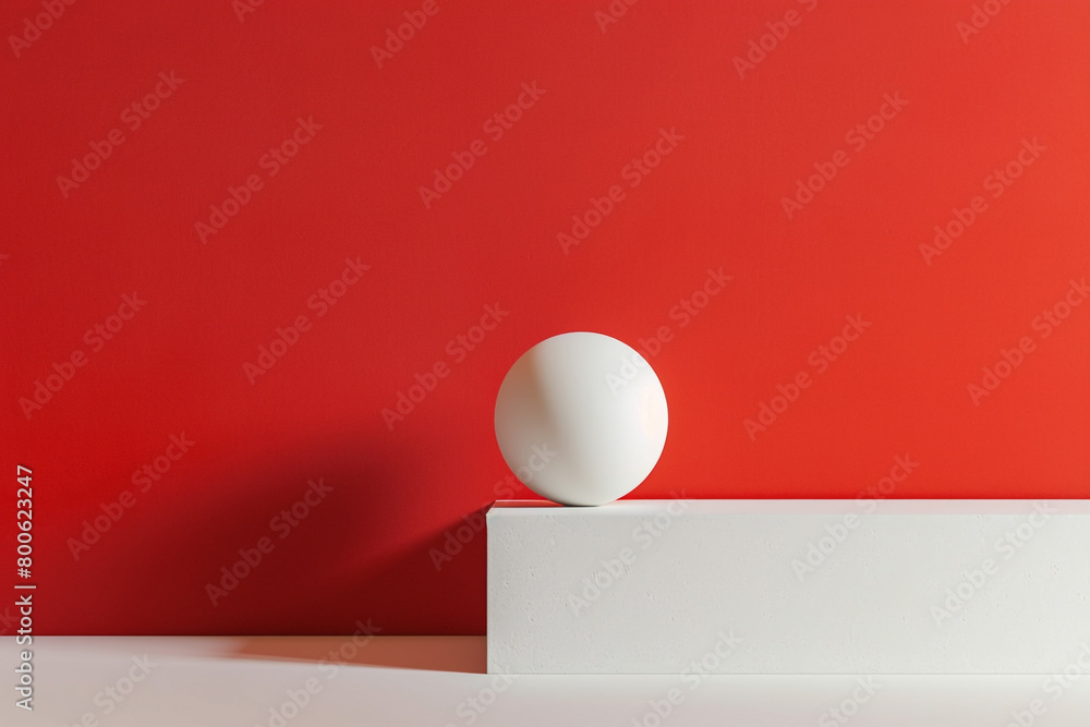 Poster minimalist object centered on white space bold solid color background for contrast