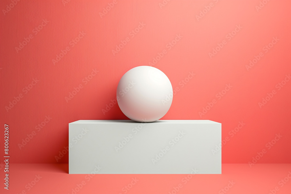Poster minimalist object centered on white space bold solid color background for contrast