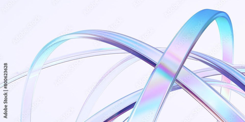 Poster abstract rounded lines on a light background, 3d render