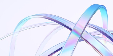 Abstract rounded lines on a light background, 3d render