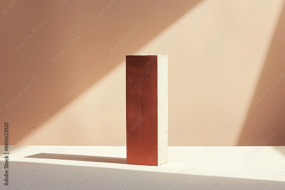 Poster random minimalist artifact prominently centered with white space on a solid color field