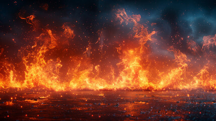 Fire border on black