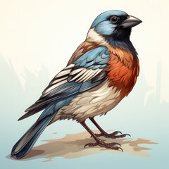 Watercolor Sparrow vector, clipart Illustration, Generative Ai