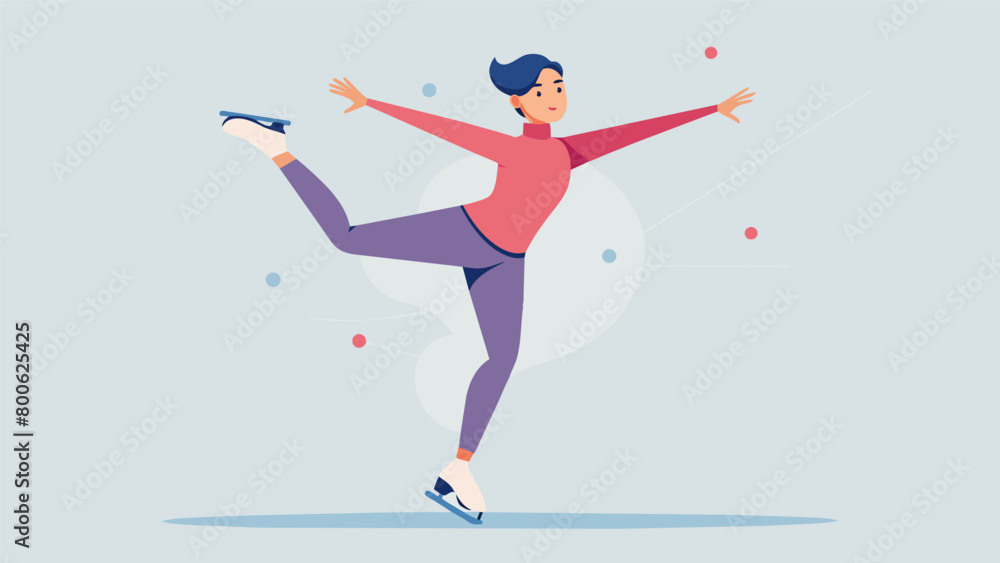 Poster a figure skater performing complex jumps and spins their coordination enhanced through neural synchr