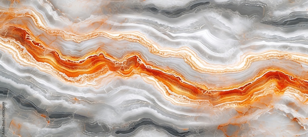 Poster orang and gray intricate and delicate backdrop with soft lines. marble and water effect