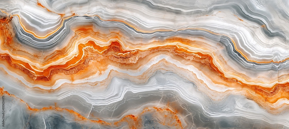 Aufkleber orang and gray intricate and delicate backdrop with soft lines. marble and water effect