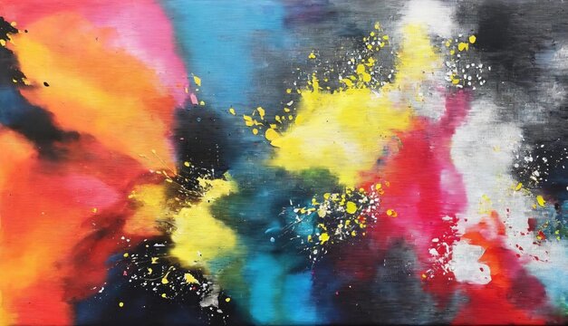 Abstract fabric spray painting on canvas. Contemporary painting. Modern poster for wall decoration