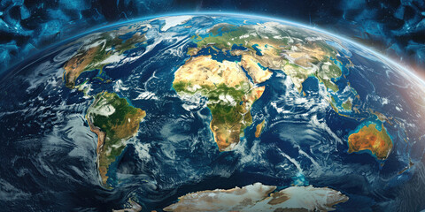 Physical map on global satellite photo