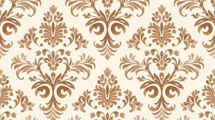 Light Brown Vintage Decorative Floral Pattern Wallpaper