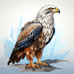 Fototapeta premium Watercolor Eagle vector, clipart Illustration, Generative Ai
