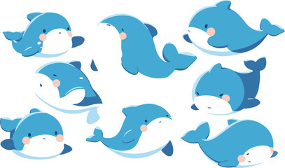  whale clipart vector for graphic resources