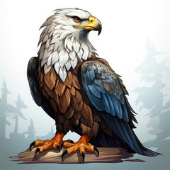 Watercolor Eagle vector, clipart Illustration, Generative Ai