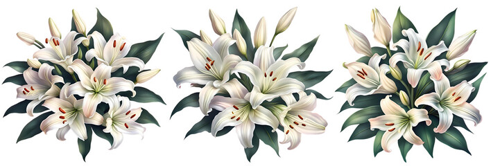 bouquets of with white lilies