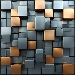 abstract background from metalic surface brown and gray small cubes