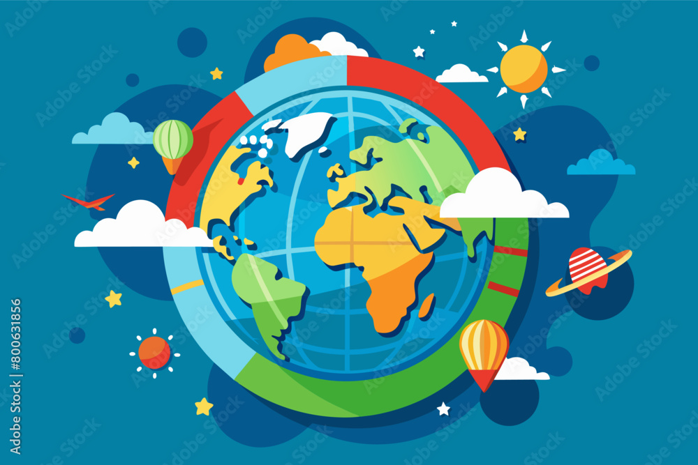 Poster Vector illustration of a globe for global concepts