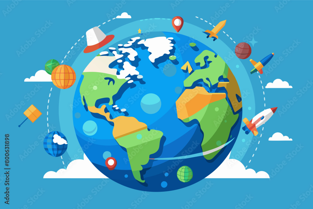 Poster Vector illustration of a globe for global concepts
