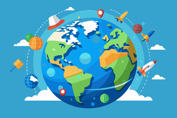 Vector illustration of a globe for global concepts