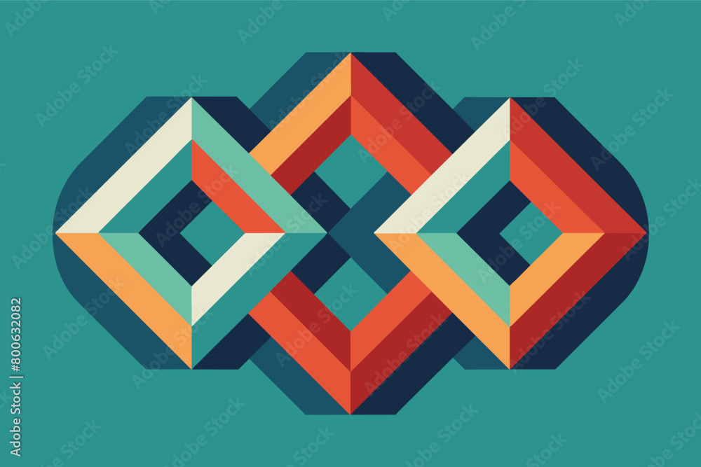 Poster Two interlocking geometric shapes that create a sense of balance and harmony