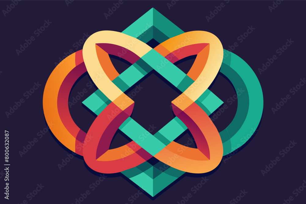 Poster Two interlocking geometric shapes that create a sense of balance and harmony