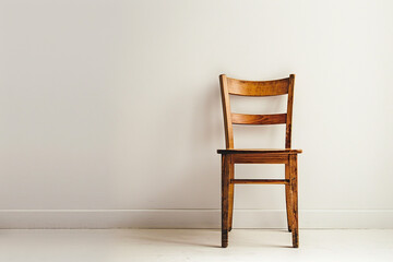 A contemporary ladderback chair with a white background.