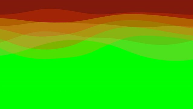 Red waves stream loop animation. Degrade change green screen background. Light pink to dark black claret gradual transparent lines. Sky, clouds horror, juice, abstract drink. Footage video
