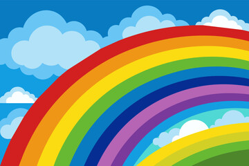 The vibrant hues of a rainbow stretching across the sky