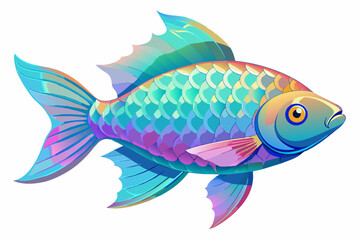 The iridescent scales of a tropical fish shimmering in the sunlight