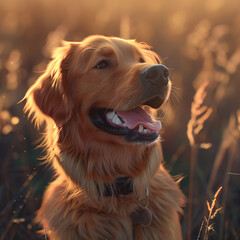 Dog playing happily. Image made by artificial intelligence.	