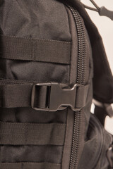 zipper Close-up of backpack . Traveler