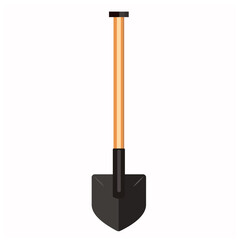 Black shovel on a white background