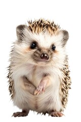 Obraz premium A small hedge standing on its hind legs. Suitable for nature and animal themes