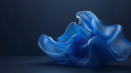 3d render of abstract blue shape fluid and organic form