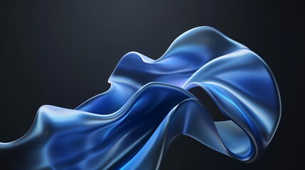 3d render of abstract blue shape fluid and organic form
