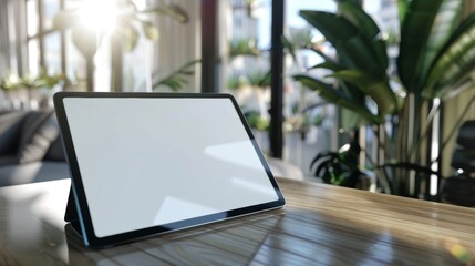 Blank mockup of a highperformance tablet with advanced graphics capabilities for gaming and video editing. .