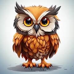 Fototapeta premium Watercolor Owl vector, clipart Illustration, Generative Ai