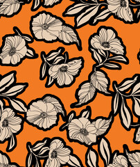 Flowers patterns. Seamless texture backdrop.