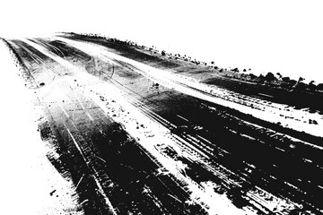 Obraz premium A monochromatic image of a rural dirt road. Suitable for various projects