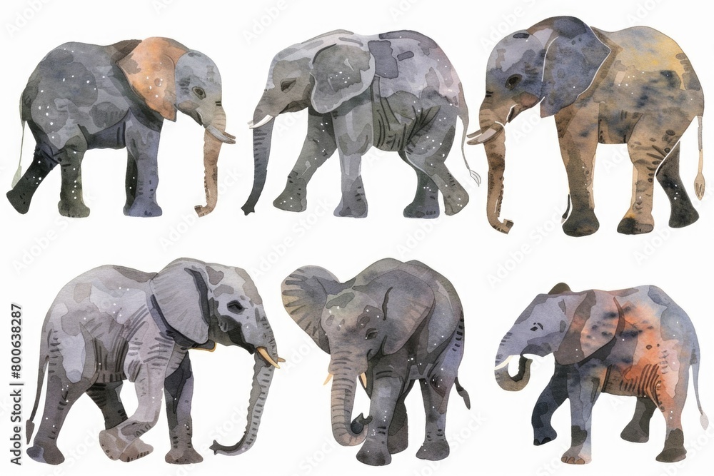 Poster a group of elephants standing next to each other. perfect for wildlife and conservation projects