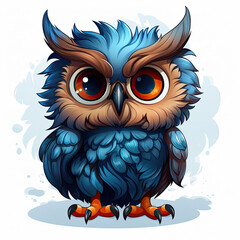 Obraz premium Watercolor Owl vector, clipart Illustration, Generative Ai