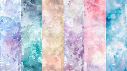 Four vibrant watercolor backgrounds suitable for various design projects