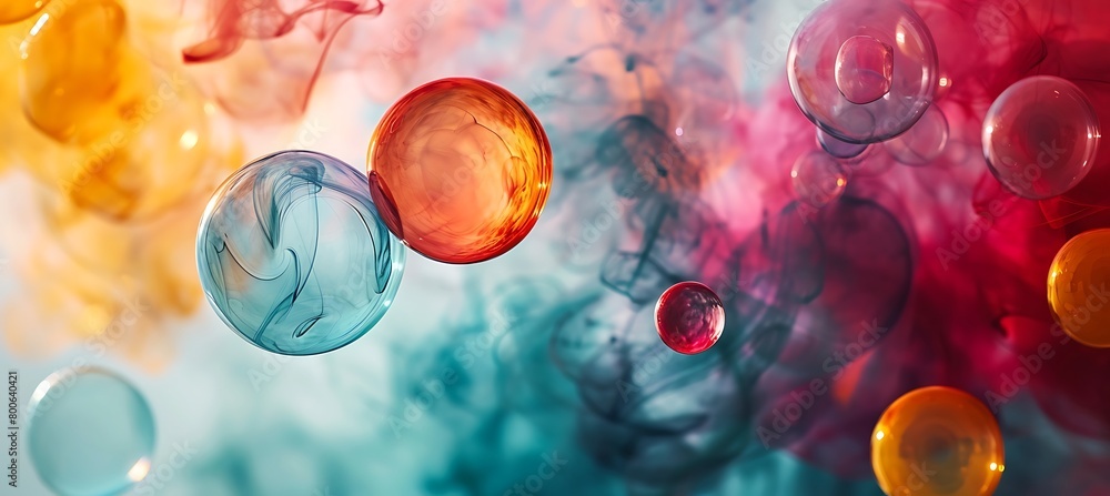 Poster an abstract bubble background. a multicolor illustration with soft lines