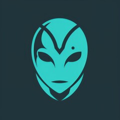 minimalist logo design of advanced and cyberpunk people isolated on a black background
