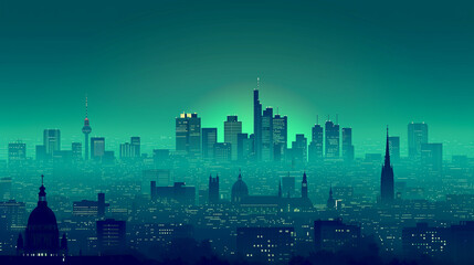 Obraz premium münchen city skyline at night